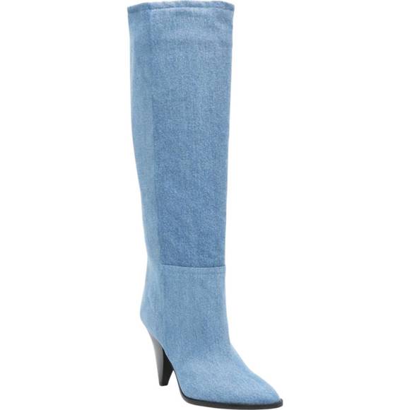 NEW ISABEL MARANT women's ririo 80mm boots in blue denim - Picture 1 of 3